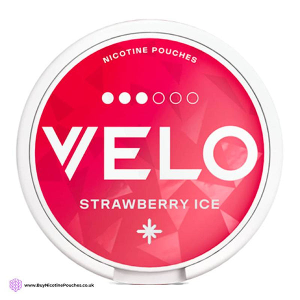 Strawberry Ice Nicotine Pouches by Velo 3 Dots